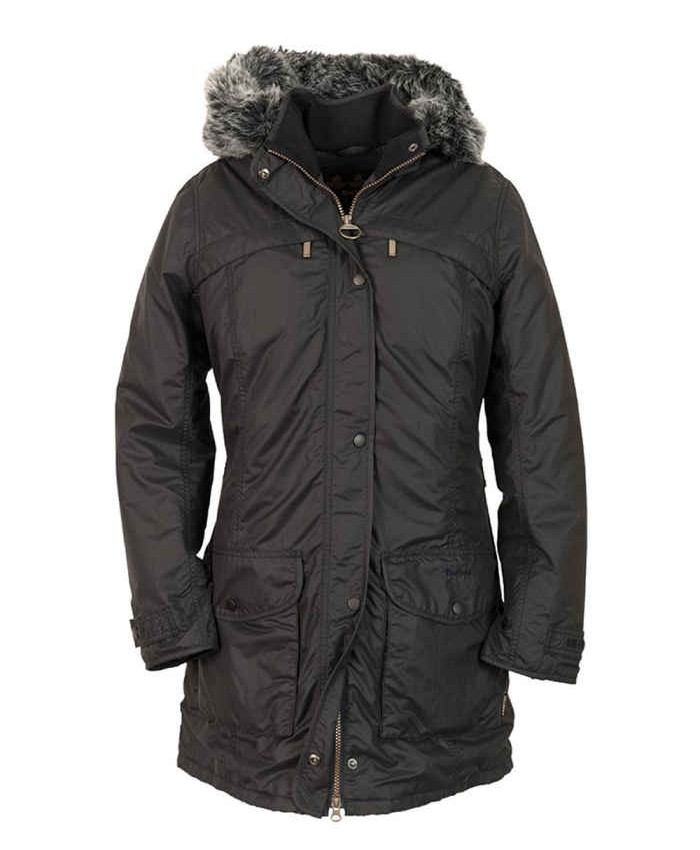 Barbour Windsor Donna Impermeabile Nero