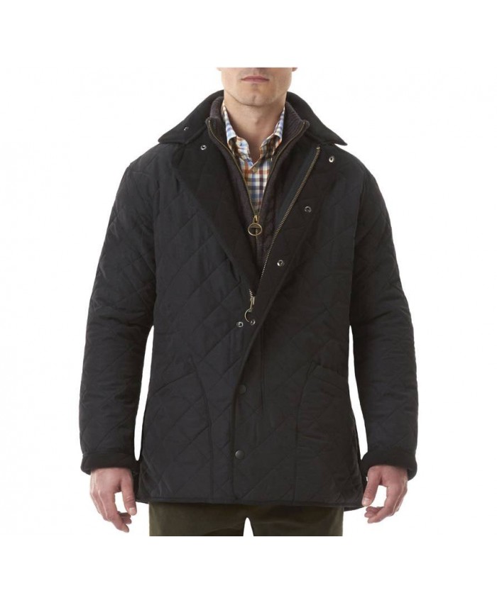 Barbour Microfibre Trapunta Polare Uomo Nero