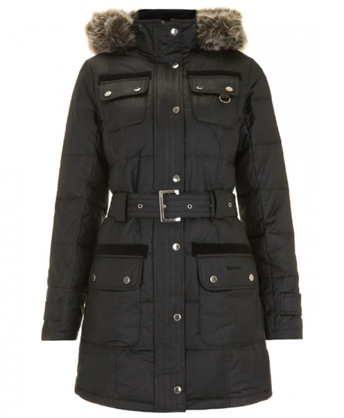 Barbour Filled Belted Donna Nero