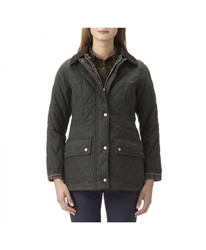 Barbour Beadnell Donna Giacca Imbottitat Verde Scuro