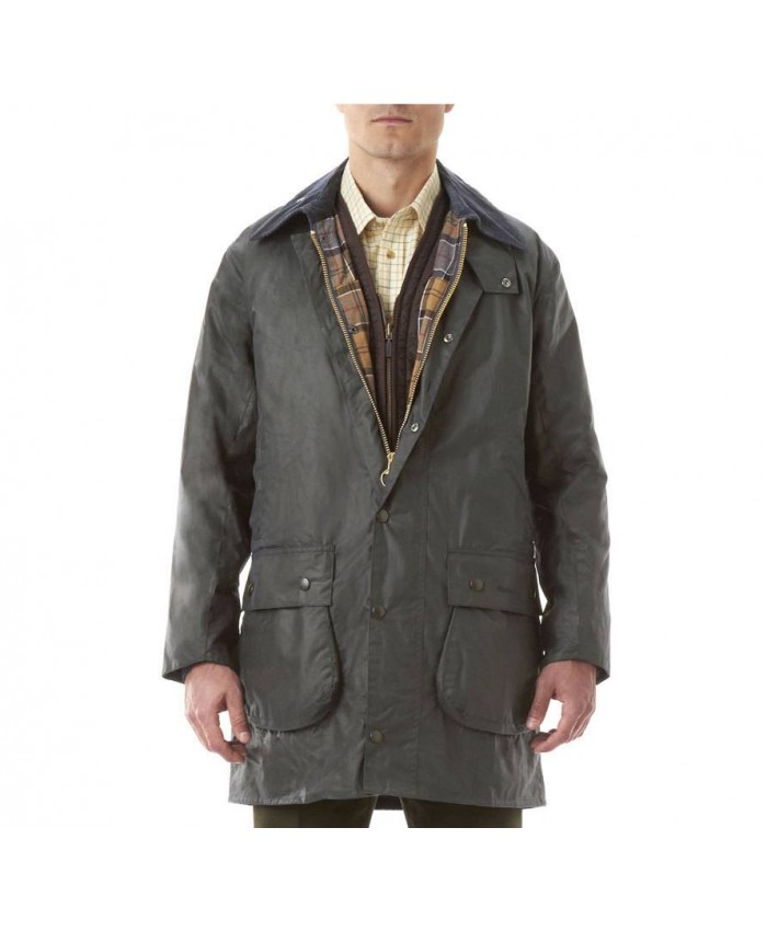 Barbour Border Uomo Giacca Di Cerat Grigio Scuro