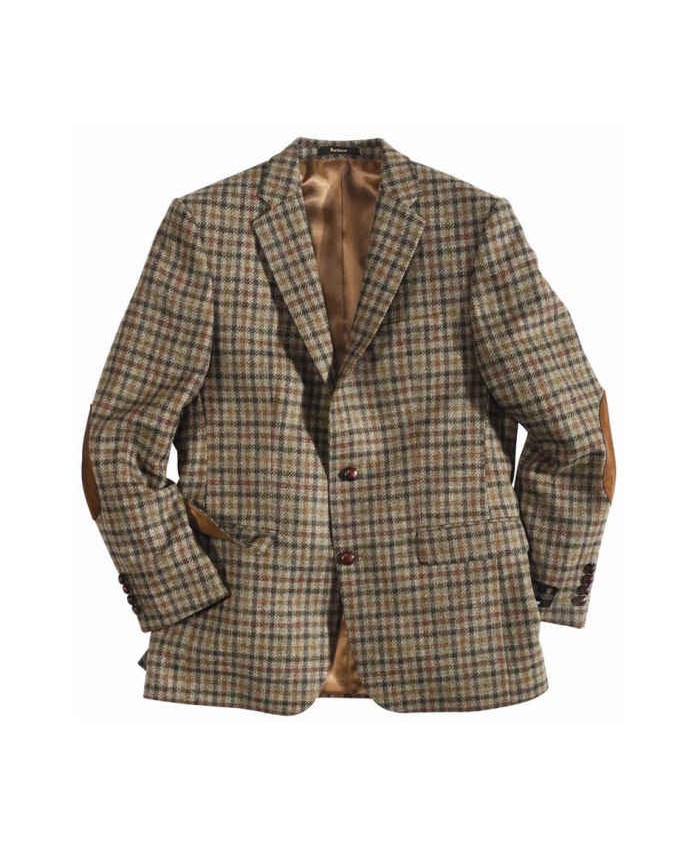 Barbour Two Button Shepherds Check Wool Uomo Cachi