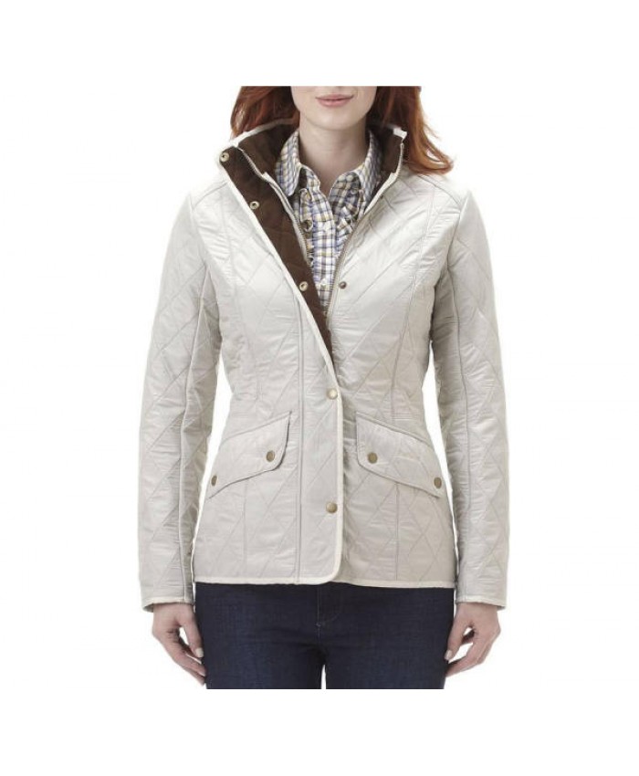 Barbour Cavalry Trapunta Polare Donna Bianca