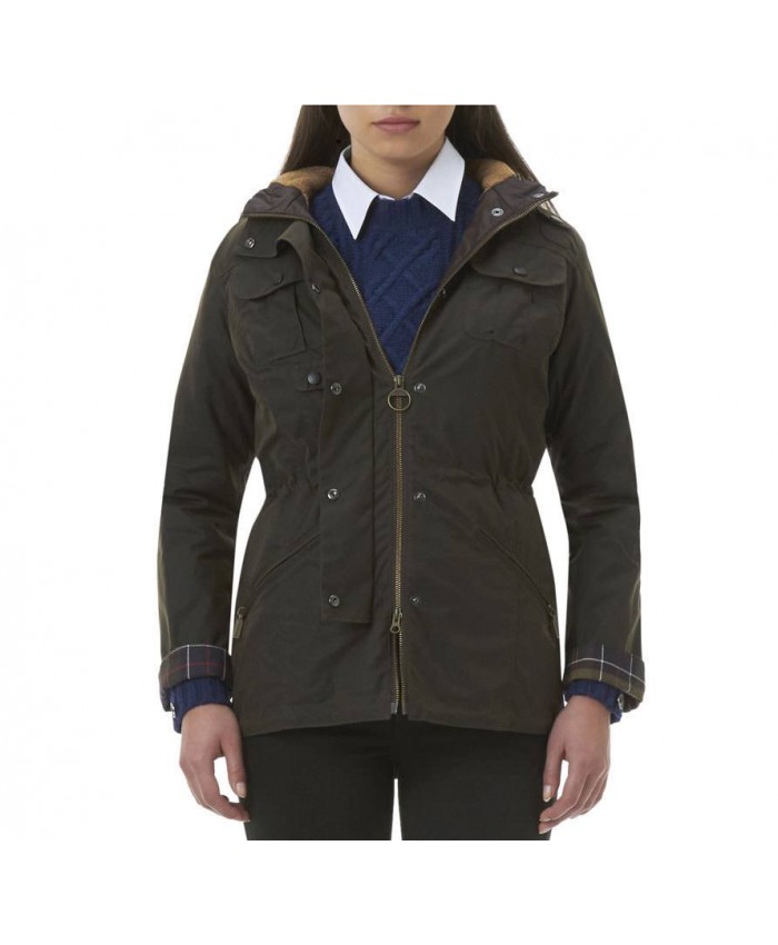 Barbour Union Jack International Donna Giacca Di Cerat Oliva