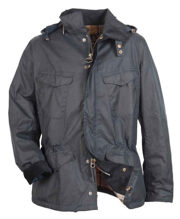 Barbour Waxed Hardwick Uomo Giacca Di Cerat Marino