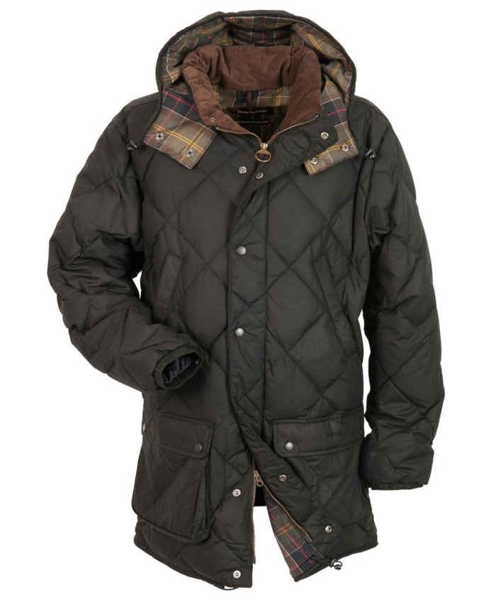 Barbour Waxed Uomo Giacca Imbottitat Verde Scuro