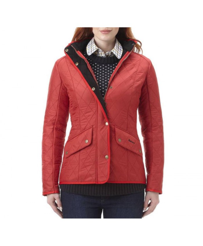 Barbour Cavalry Trapunta Polare Donna Rosso