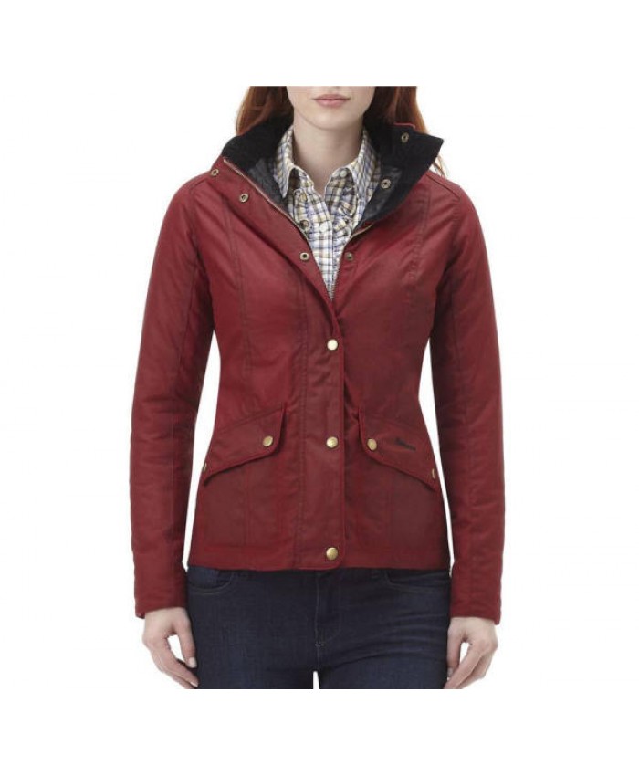 Barbour Ferndown Donna Giacca Di Cerat Rosso