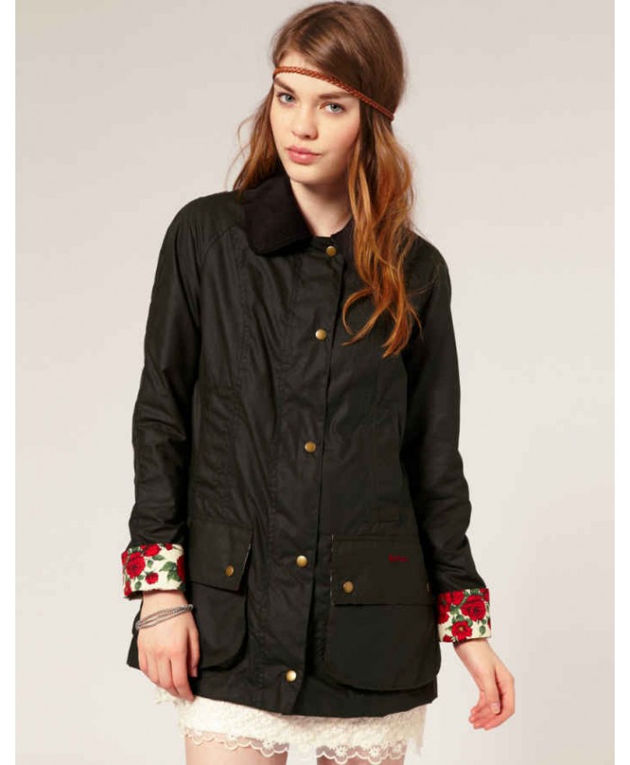 Barbour Flyweight Liberty Rosa Beadhell Donna Giacca Di Cerat Nero