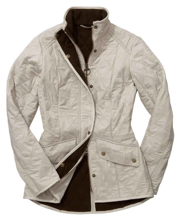 Barbour Cavalary Trapunta Polare Donna Bianca