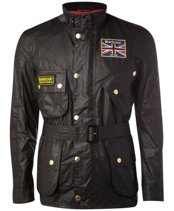 Barbour Union Jack International Uomo Giacca Di Cerat Cioccolato