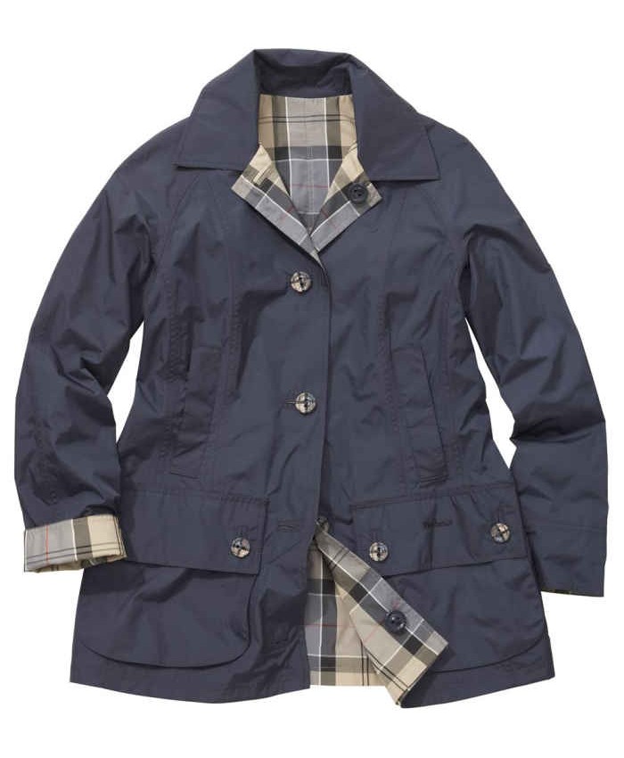 Barbour Beadnell Mac Donna Impermeabile Marino