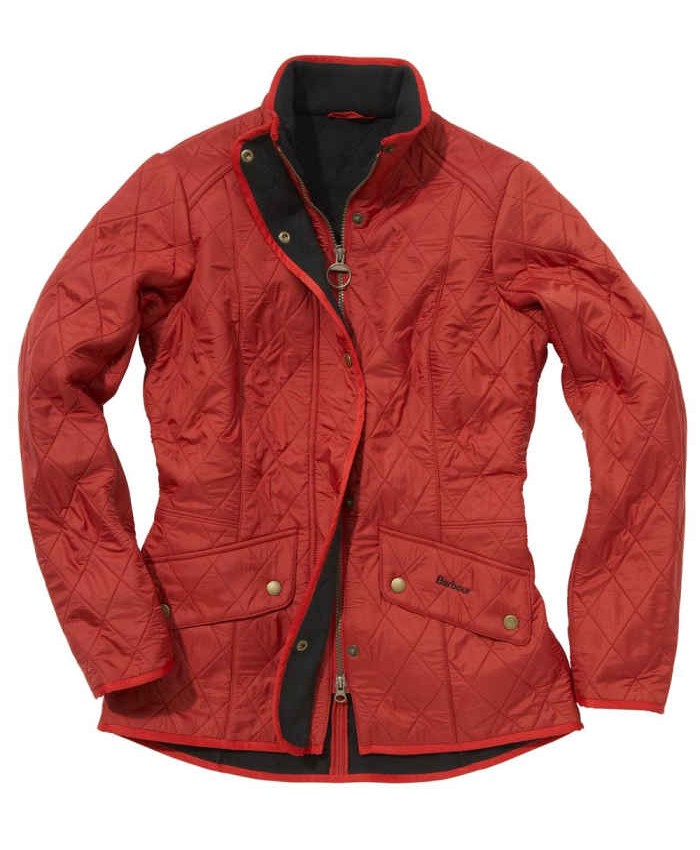 Barbour Cavalary Trapunta Polare Donna Rosso