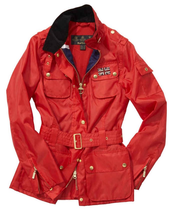 Barbour Union Jack International Swarovski Donna Rosso