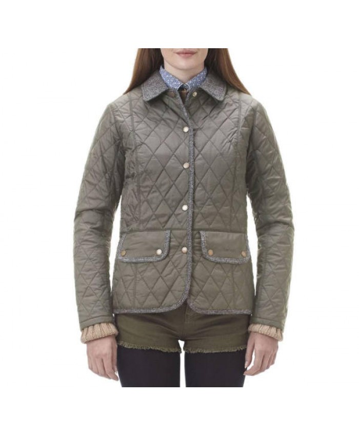 Barbour Brittania Donna Impermeabile Oliva