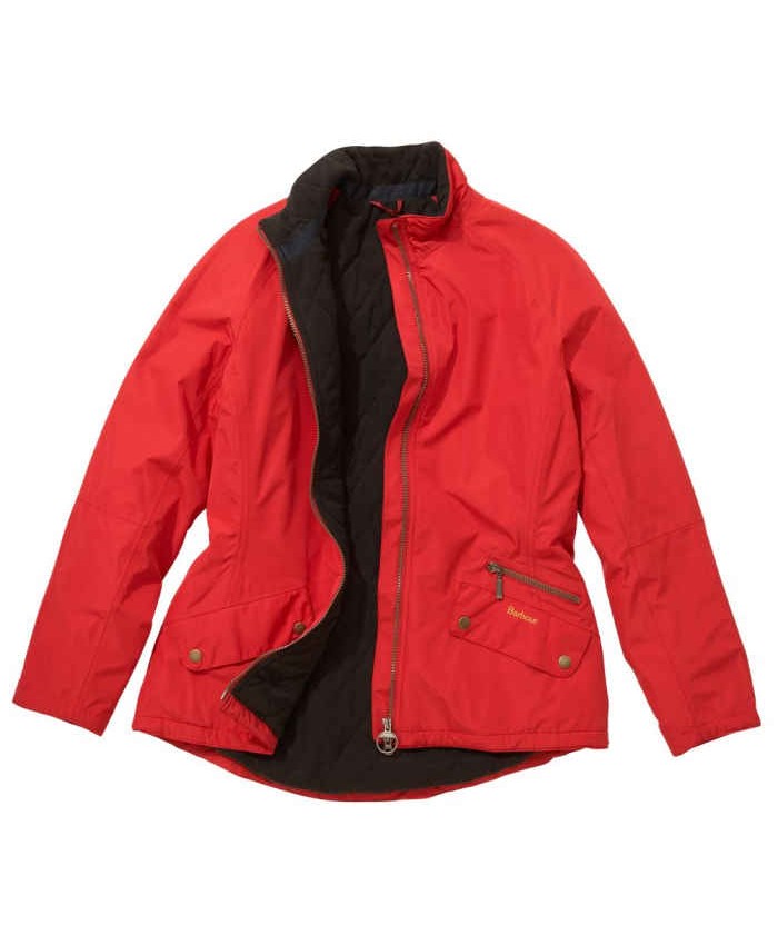 Barbour Lea Donna Impermeabile Rosso