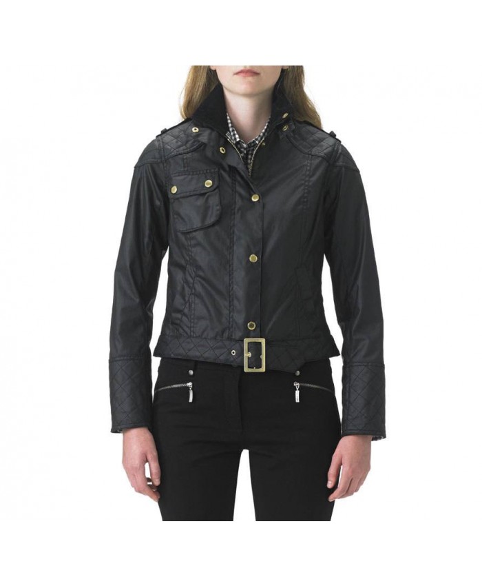 Barbour Raid Biker Donna Giacca Di Cerat Nero