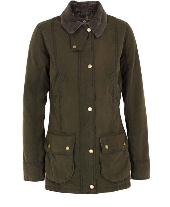 Barbour Vintage Beadnell Donna Giacca Di Cerat Oliva Scura