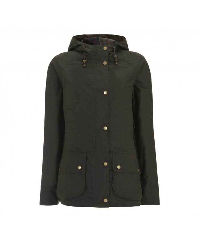 Barbour Flyweight Beadnell Donna Giacca Di Cerat Oliva Scura