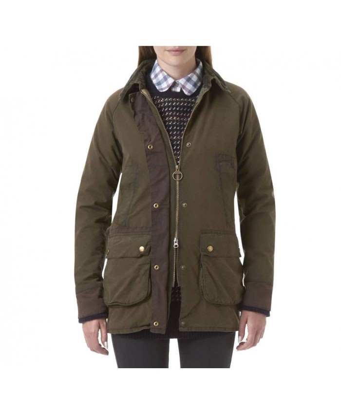 Barbour Repaired Bedale Donna Giacca Di Cerat Oliva Scura