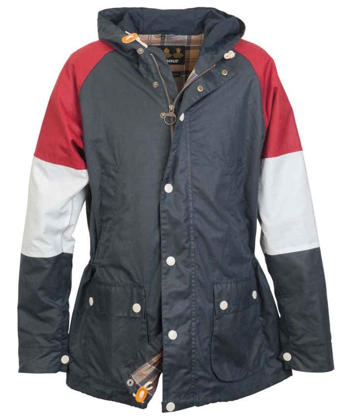 Barbour Beauson Uomo Giacca Di Cerat Blu Navy Bianco