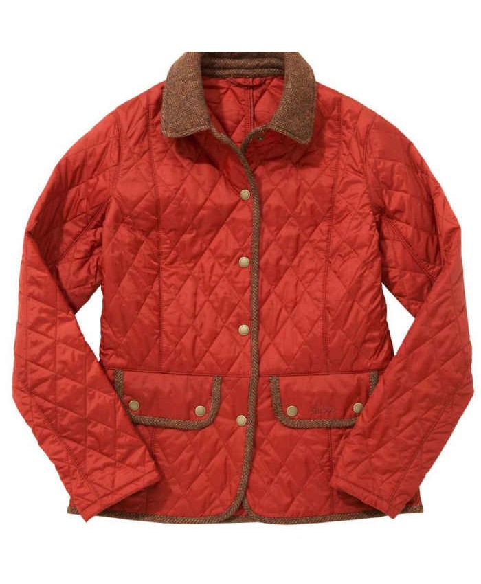 Barbour Vintage Tweed Donna Giacca Imbottitat Rosso