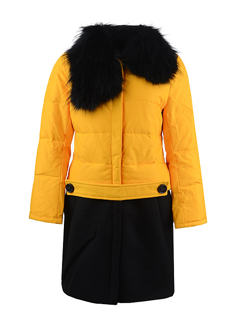 Piumini Moncler Lungo Orlo Gonna Giallo