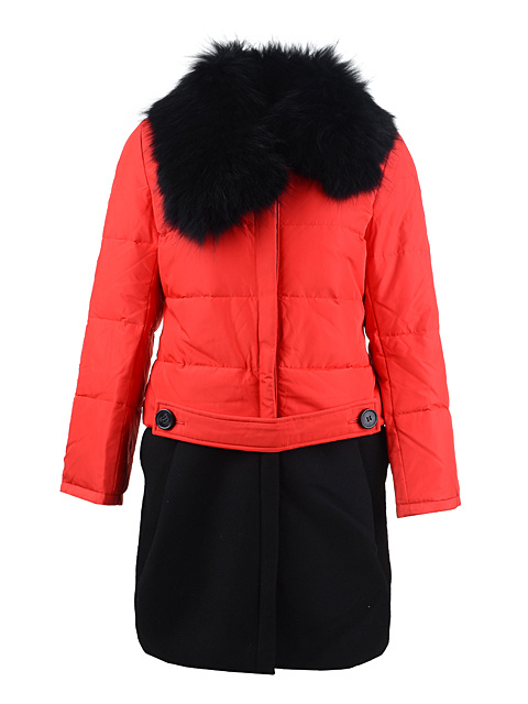 Piumini Moncler Lungo Orlo Gonna Rosso