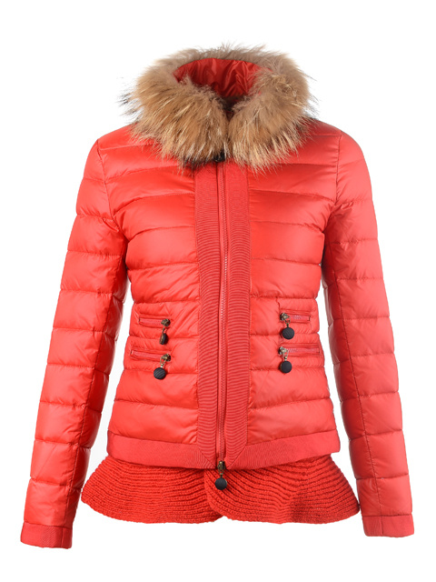 Piumini Moncler Orlo Gonna Rosso