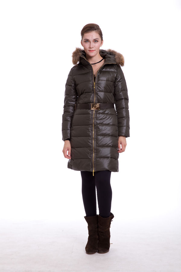 Piumini Moncler Lungo Pelliccia Donna Brown