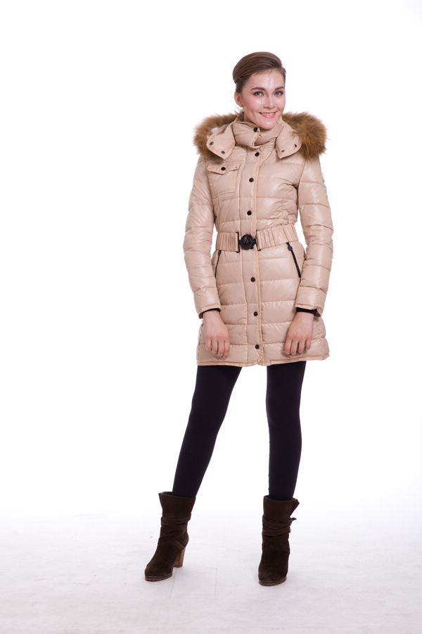 Piumini Moncler Donna Lunga Outerwear Beige