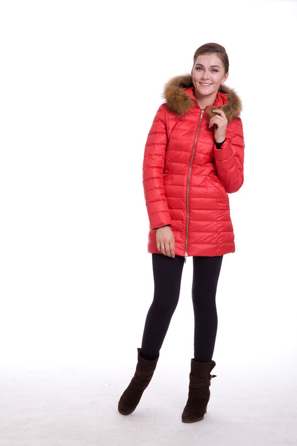 Piumini Moncler Outlet Lunga Rosso