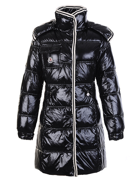 Piumini Moncler Lungo Hooded Nero