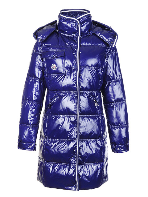 Piumini Moncler Lungo Hooded Blu